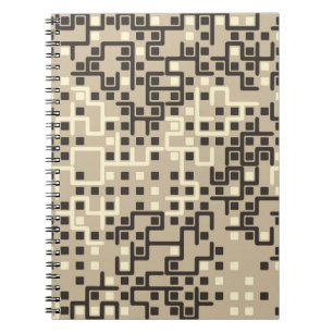Seamless geometric pattern with colored elements,  notebook