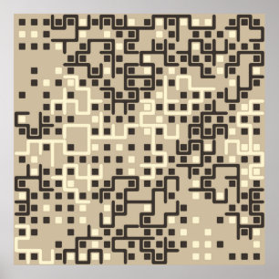 Seamless geometric pattern with colored elements, poster