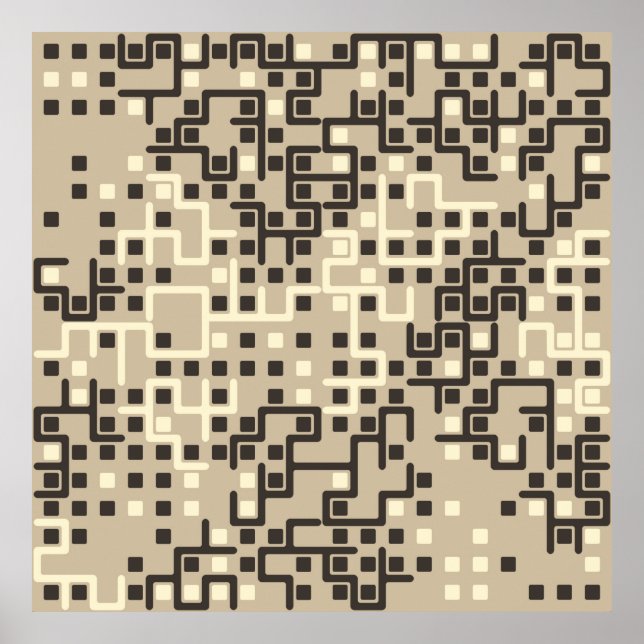 Seamless geometric pattern with colored elements,  poster (Front)