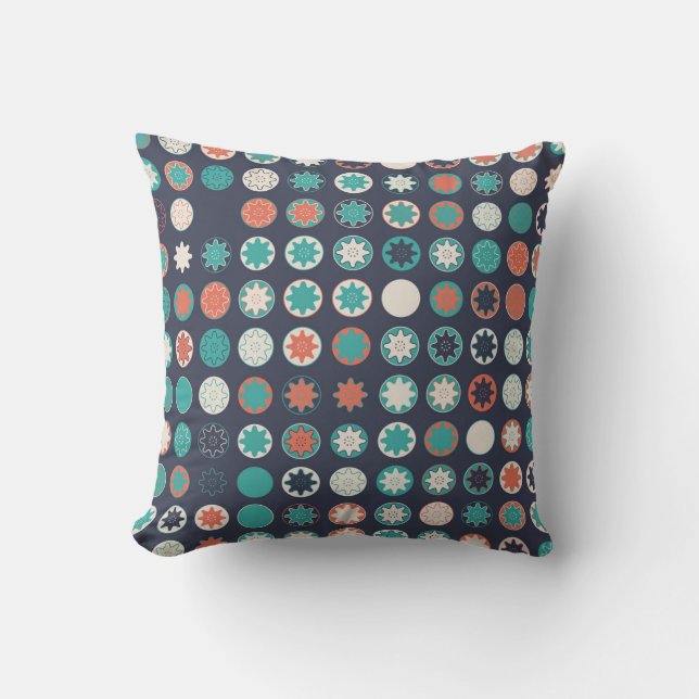 Seamless geometric pattern with coloured elements, cushion (Front)
