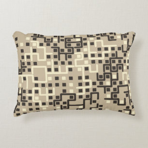 Seamless geometric pattern with coloured elements, decorative cushion
