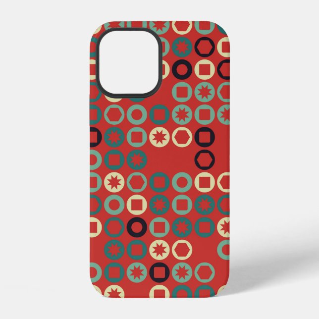 Seamless geometric pattern with coloured elements, iPhone case (Back)