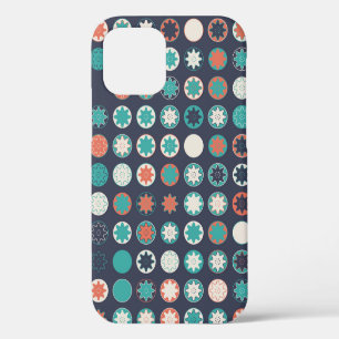 Seamless geometric pattern with coloured elements, iPhone 12 case