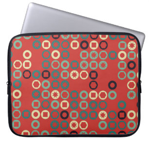 Seamless geometric pattern with coloured elements, laptop sleeve
