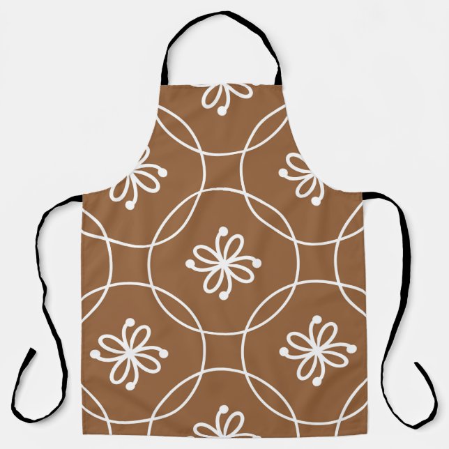 Seamless geometric pattern with flowers apron (Front)