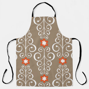 Seamless geometric pattern with flowers apron