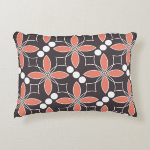 Seamless geometric pattern with flowers. art. decorative cushion