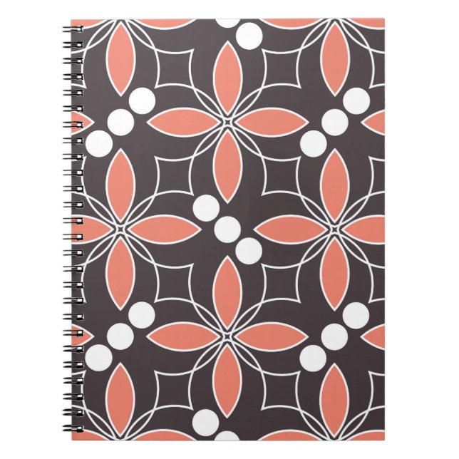 Seamless geometric pattern with flowers. art.  notebook (Front)