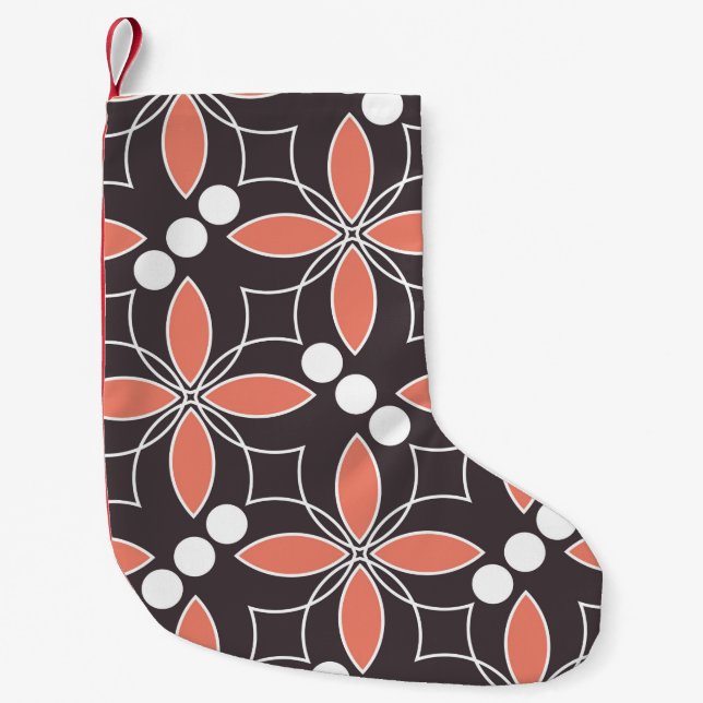 Seamless geometric pattern with flowers. art.  small christmas stocking (Front)