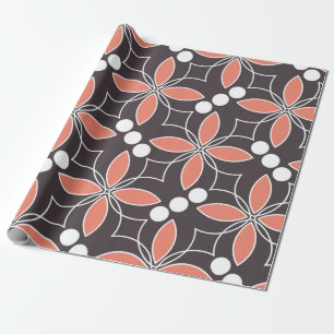 Seamless geometric pattern with flowers. art. wrapping paper