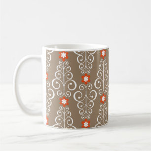 Seamless geometric pattern with flowers coffee mug