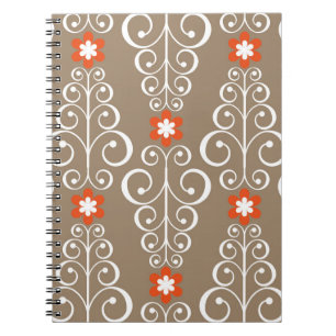 Seamless geometric pattern with flowers notebook