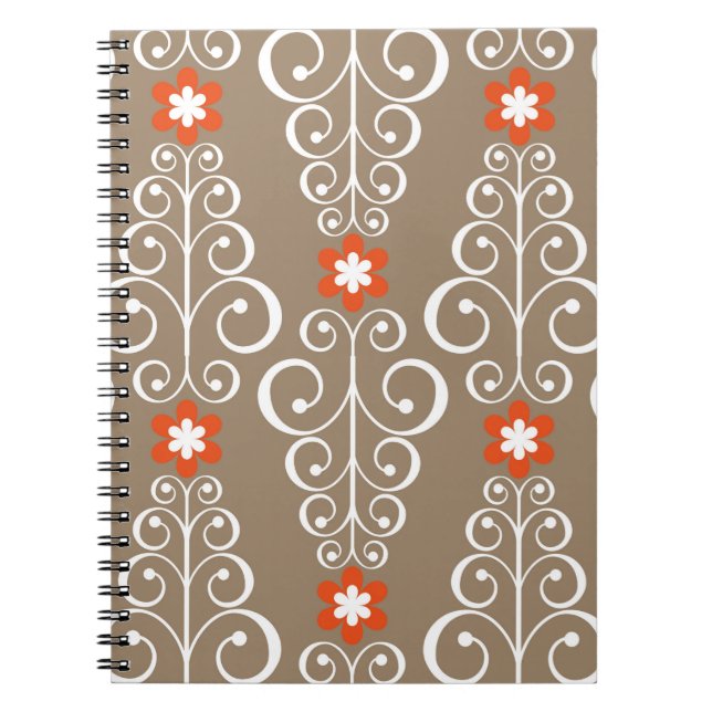 Seamless geometric pattern with flowers notebook (Front)