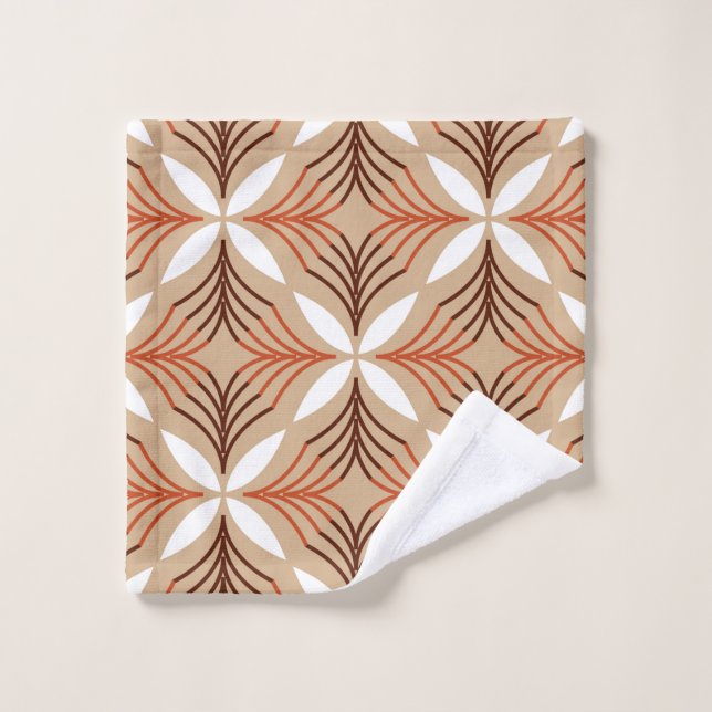 Seamless geometric pattern with flowers wash cloth (Wash Cloth)