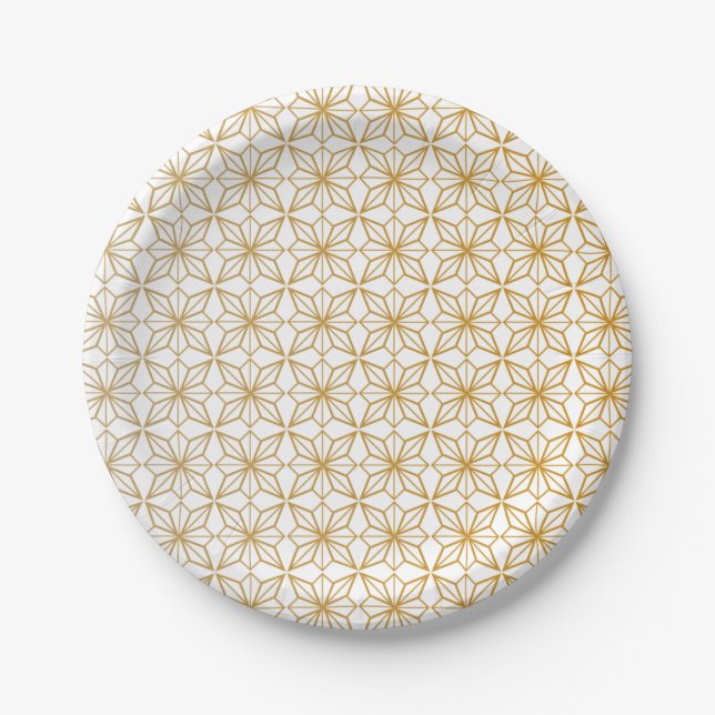 Seamless geometric pattern with intricate  paper plate (Front)