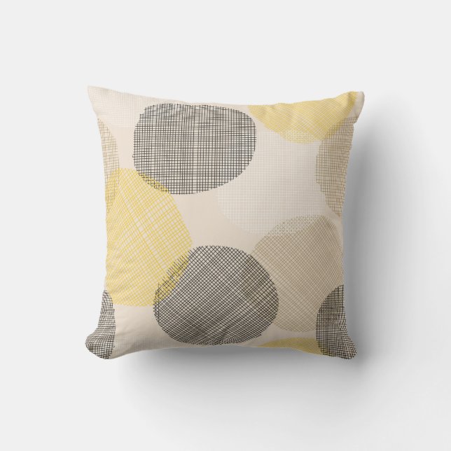 Seamless geometric pattern with pink circles cushion (Front)