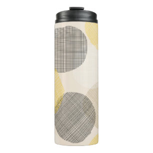 Seamless geometric pattern with pink circles thermal tumbler