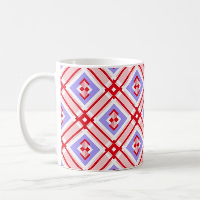Seamless geometric pattern with squares coffee mug (Left)