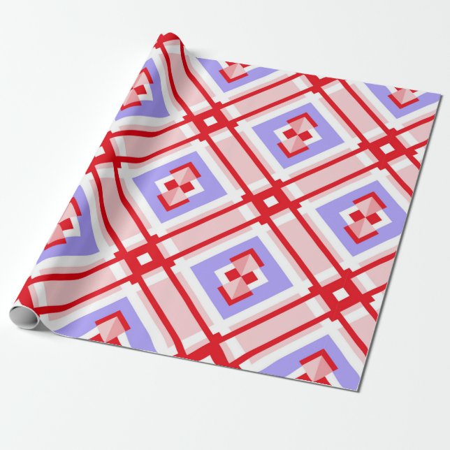 Seamless geometric pattern with squares wrapping paper (Unrolled)