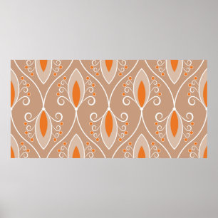 Seamless geometric pattern with swirls poster