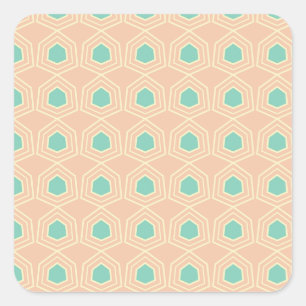 Seamless geometric pattern with teal pentagons square sticker