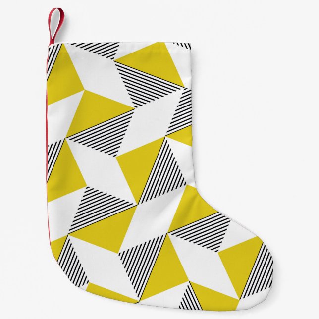 Seamless geometric pattern with triangles,  rhombu small christmas stocking (Front)