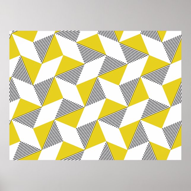 Seamless geometric pattern with triangles,rhombus  poster (Front)