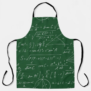 Seamless geometric pattern with trigonometry formu apron