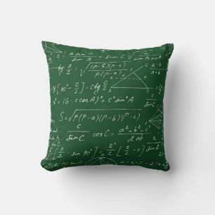 Seamless geometric pattern with trigonometry formu cushion