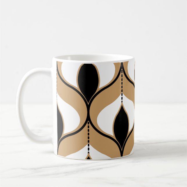 Seamless geometric pattern with wavy lines. art.  coffee mug (Left)