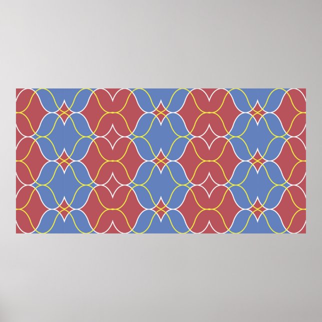 Seamless geometric pattern with wavy lines poster (Front)