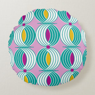 Seamless geometric pattern with wavy lines round cushion