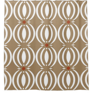 Seamless geometric pattern with wavy lines shower curtain