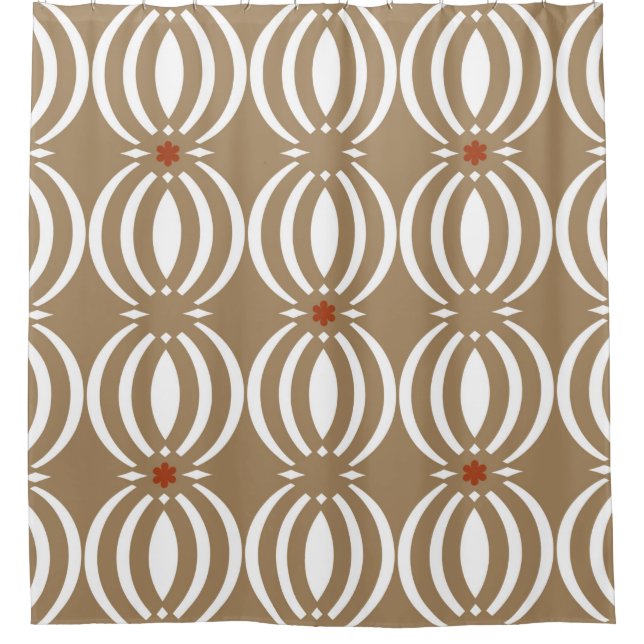 Seamless geometric pattern with wavy lines shower curtain (Front)