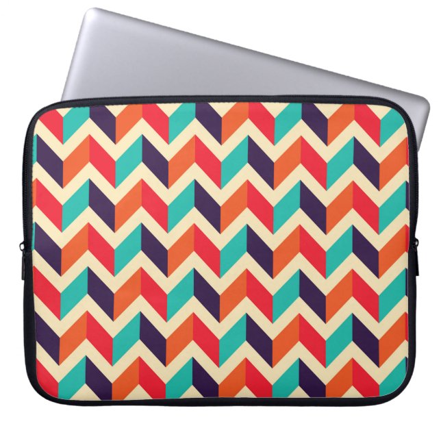 Seamless geometric pattern with zigzags background laptop sleeve (Front)