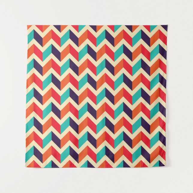 Seamless geometric pattern with zigzags background tapestry (Front)
