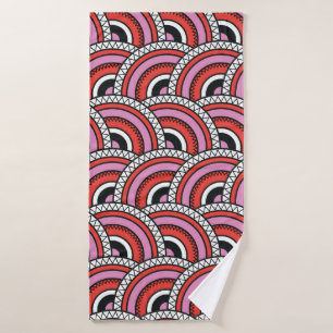 seamless geometric retro pattern bath towel