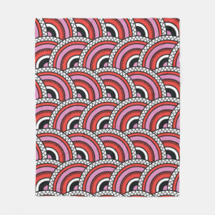 seamless geometric retro pattern fleece blanket