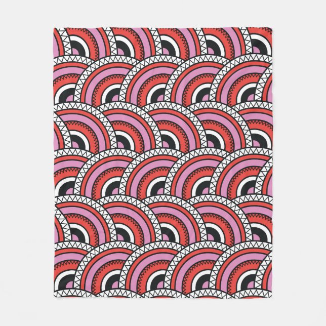 seamless geometric retro pattern fleece blanket (Front)