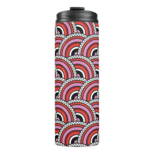 seamless geometric retro pattern thermal tumbler