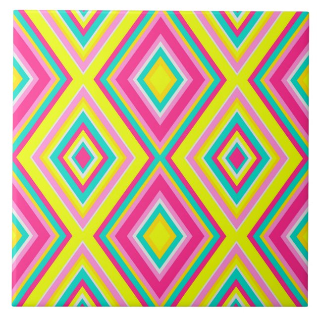 Seamless geometric rhombus shapes modern trendy de tile (Front)