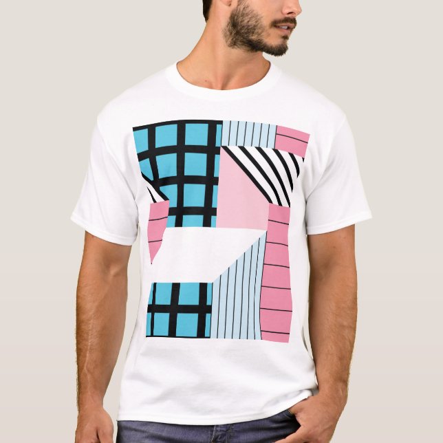 Seamless Geometric Shapes Pattern. T-Shirt (Front)