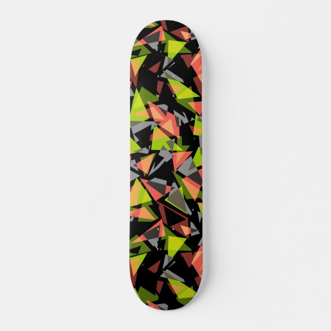 Seamless geometric triangles shapes neck  skateboard (Front)