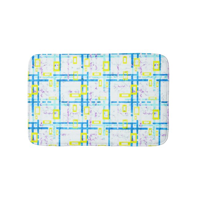 Seamless geometrical bright colours rectangular sh bath mat (Front)
