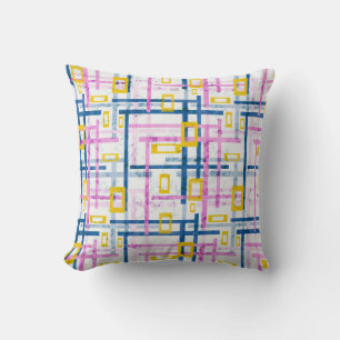Seamless geometrical bright colours rectangular sh cushion
