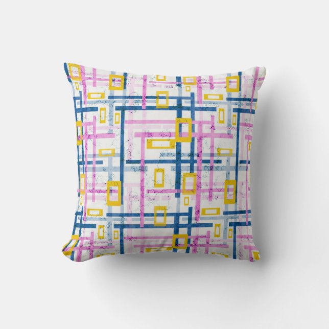 Seamless geometrical bright colours rectangular sh cushion (Front)