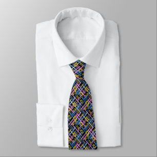 Seamless geometrical bright colours rectangular sh tie