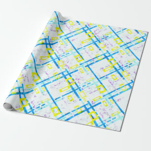 Seamless geometrical bright colours rectangular sh wrapping paper