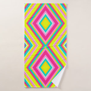 Seamless geometrical modern shapes triangles brigh bath towel