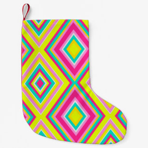 Seamless geometrical modern shapes triangles brigh small christmas stocking